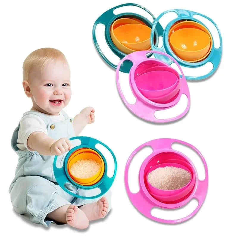 360 Rotate Spill-Proof Universal Baby Feeding Gyro Bowl - Surauty